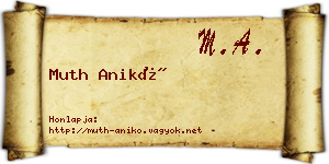 Muth Anikó névjegykártya