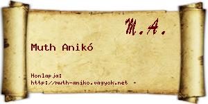 Muth Anikó névjegykártya
